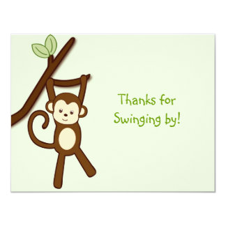 Monkey Thank You Cards - Greeting &amp; Photo Cards | Zazzle