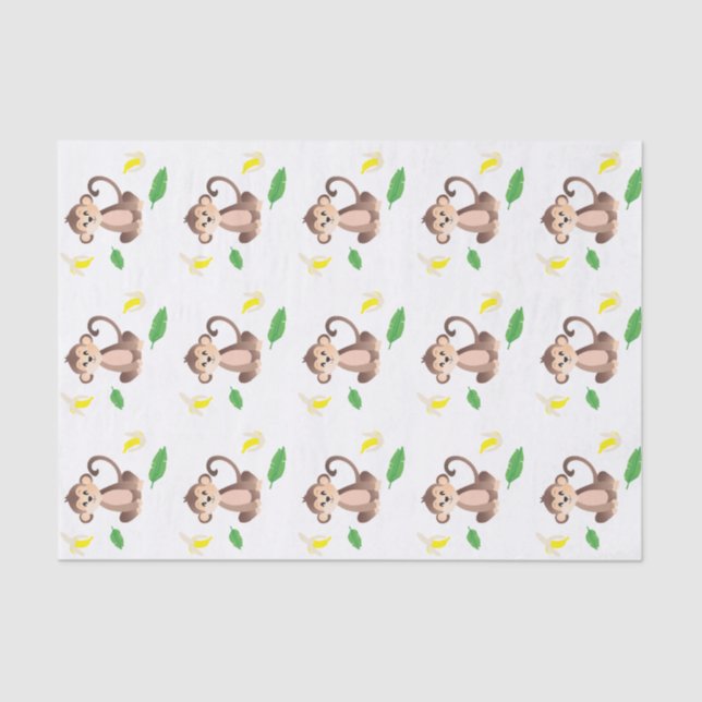 Monkey Jungle Tropical Leaf Banana Peeled Tissue Paper (Front)
