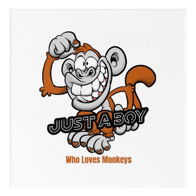 monkey  just a boy  acrylic print (Front)