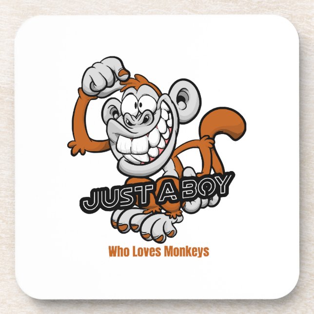 monkey  just a boy  beverage coaster (Front)
