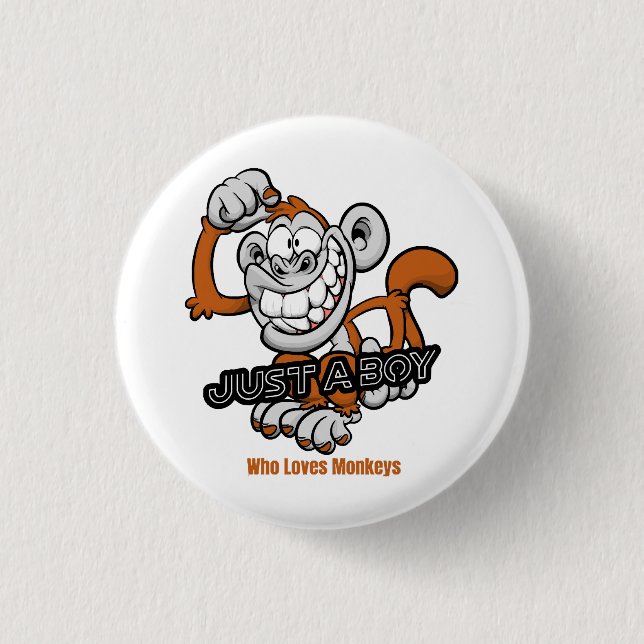 monkey  just a boy  button (Front)