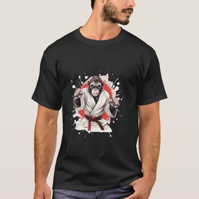 Monkey Karate Animal Fighter Judo T-Shirt (Front)
