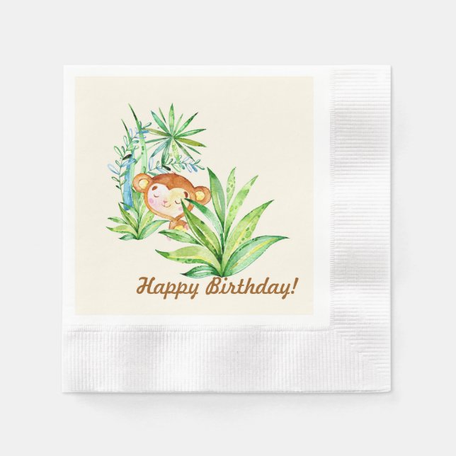 Monkey Kid Paper Napkins (Front)