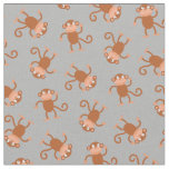 Monkey Kids Baby Nursery Grey Fabric