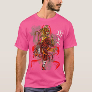 Monkey King In Fierce Kung Fu Kick With Chinese Ca T-Shirt