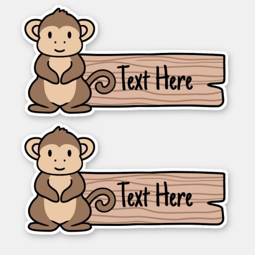 Monkey label sticker