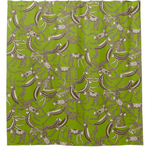 monkey lime shower curtain