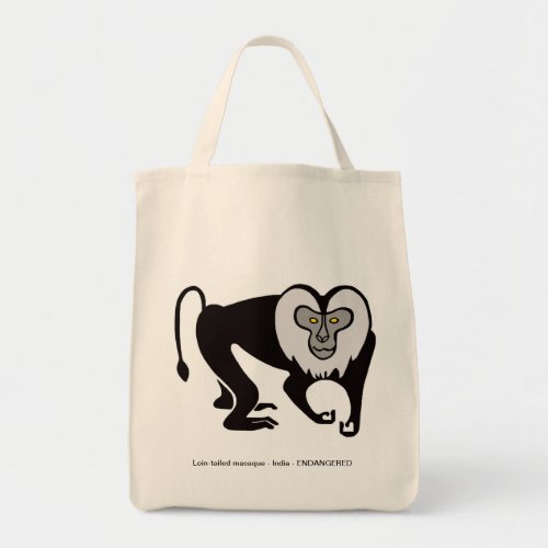 Monkey _ Lion_tailed MACAQUE _ Conservation _ Tote Bag