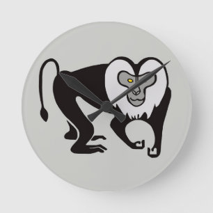 Monkey- Lion-tailed MACAQUE - Wildlife Round Clock