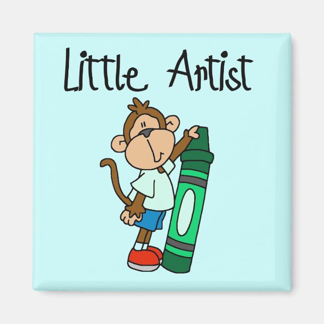 Monkey Little Artist Tshirts and Gifts Magnet (Front)