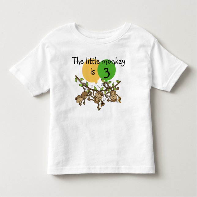 Monkey Little Swinge Customizable Birthday T-shirt (Front)