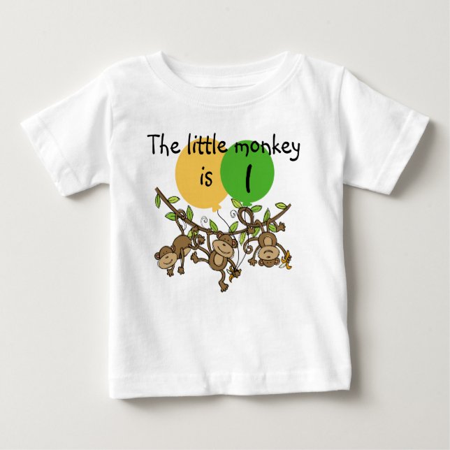 Monkey Little Swinge Customizable Birthday T-shirt (Front)