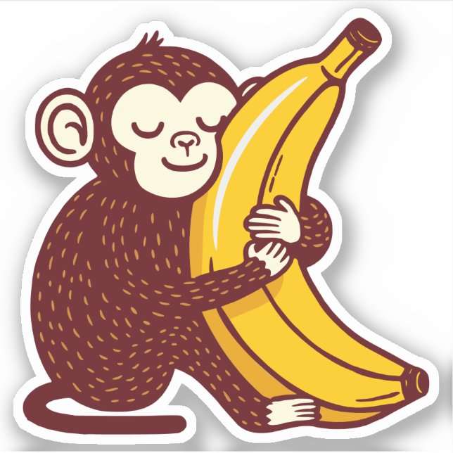 Monkey Love Banana Sticker (Front)