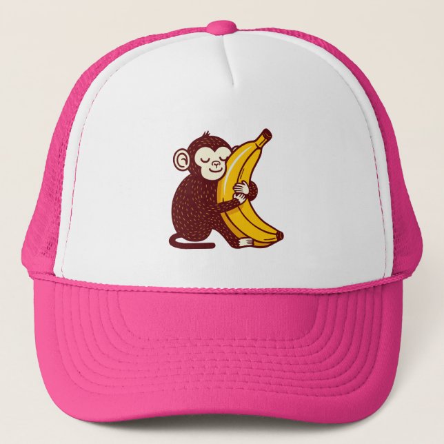 Monkey Love Banana Trucker Hat (Front)