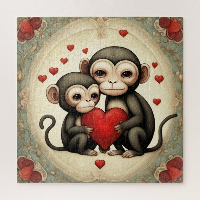 Monkey Love Jigsaw Puzzle (Vertical)