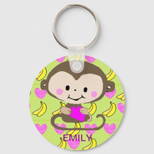 Monkey Love _ Personalized Keychain