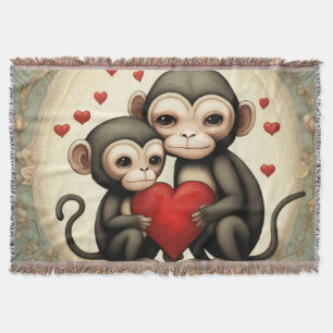 Monkey Love Throw Blanket