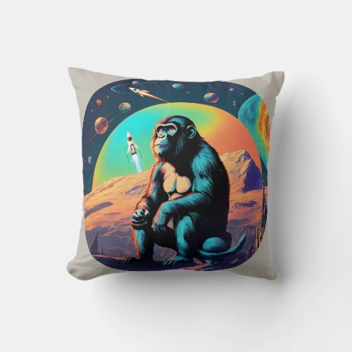 Monkey Love Throw Pillow Design