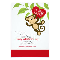 Monkey Love Valentine's Day Card