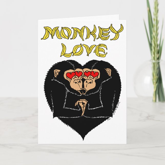 Monkey Love - You Make Me Go Bananas! Holiday Card (Front)