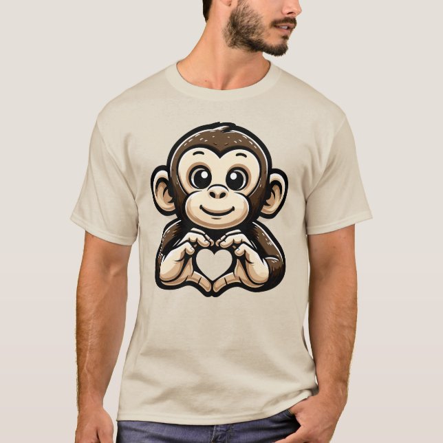 Monkey Lover I Love Monkeys T-Shirt (Front)