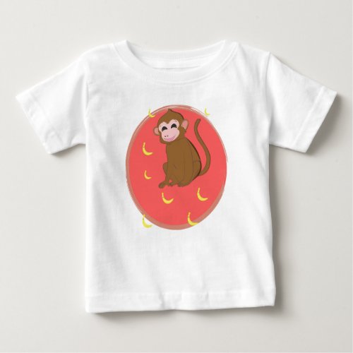 Monkey Loves banana Baby T_Shirt