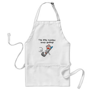 Monkey Loves Golfing Adult Apron