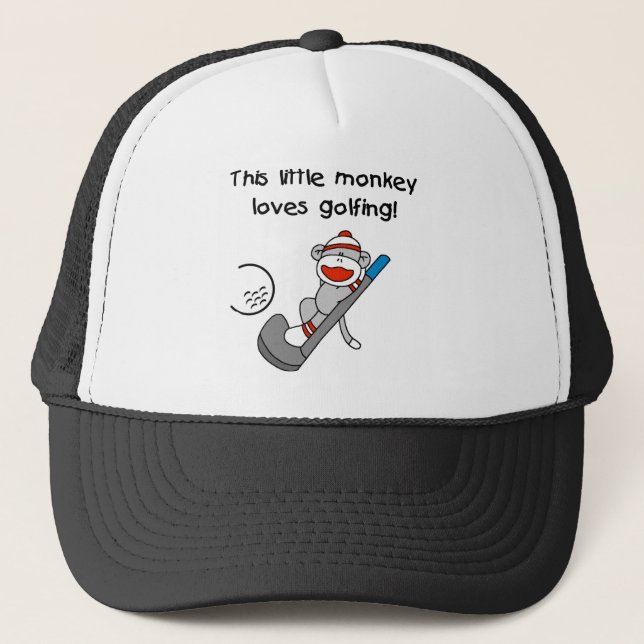 Monkey Loves Golfing Trucker Hat (Front)