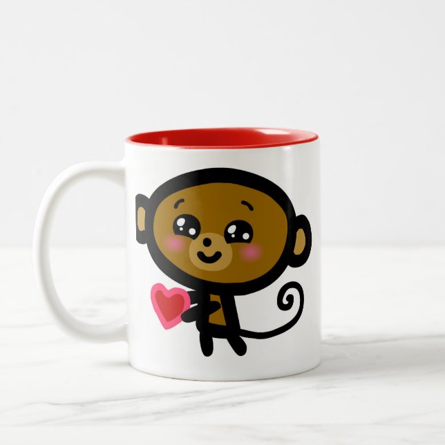 Monkey loves you! Two-Tone coffee mug (Left)