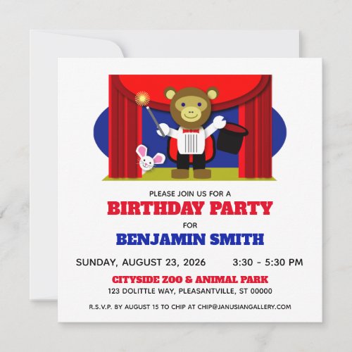 Monkey Magician Birthday Party Invitation