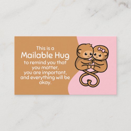 Monkey Mailable Hug Cards
