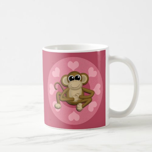 Monkey Me Pink Love mug