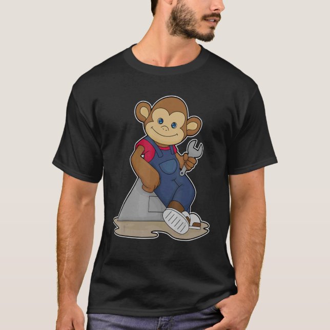 Monkey Mechanic Wrench T-Shirt (Front)
