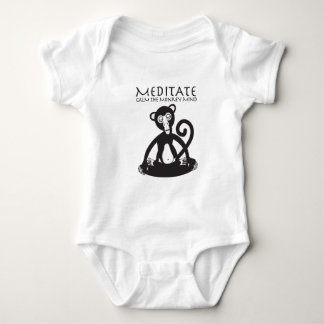 Monkey meditating yoga baby bodysuit