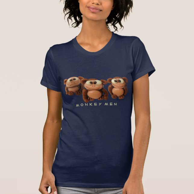 Monkey Men -3 Funny Monkeys- Personalized T Shirts (Front)