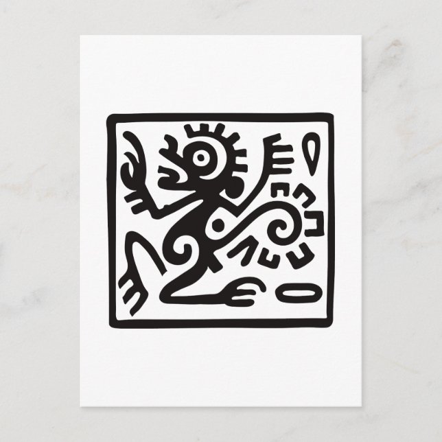 Monkey, Mexican hieroglyph(Maya) Postcard (Front)
