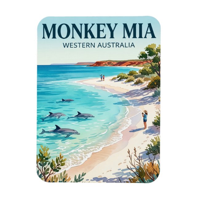 Monkey Mia Australia Magnet (Vertical)