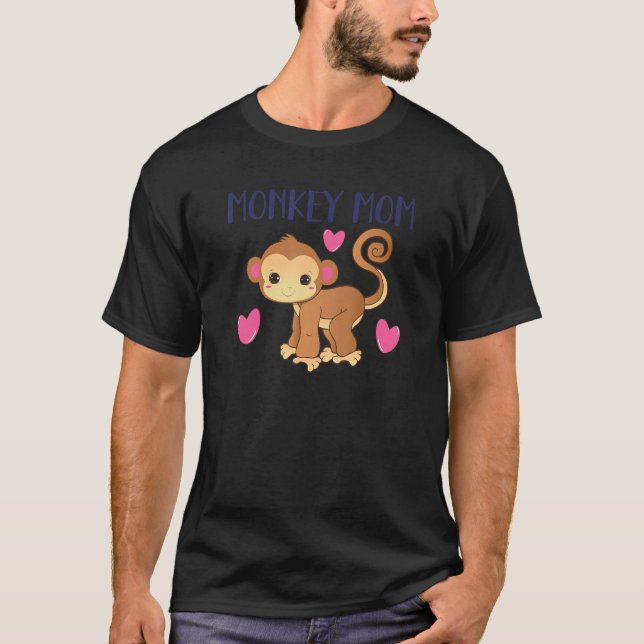 Monkey Mom Rescue Monkey Pet Owner Quote Cute Grap T-Shirt (Front)