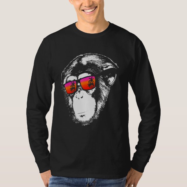 Monkey Monkey Vacation Sunglasses  Idea Music Monk T-Shirt (Front)