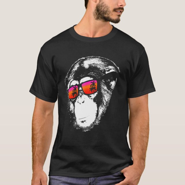Monkey Monkey Vacation Sunglasses  Idea Music Monk T-Shirt (Front)