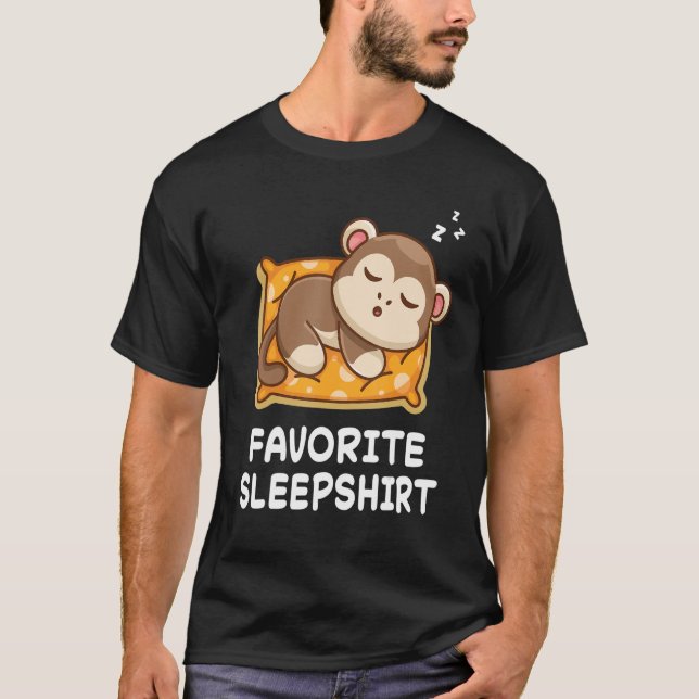 Monkey Monkeys Nap Sleeping Sleep Pajama Pajamas N T-Shirt (Front)