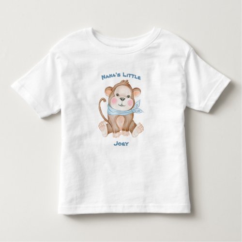 Monkey Monogram Baby Boy Grandson Toddler T_shirt
