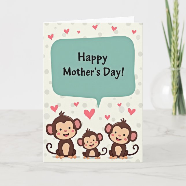 Monkey Mothers Day Love Card (Front)