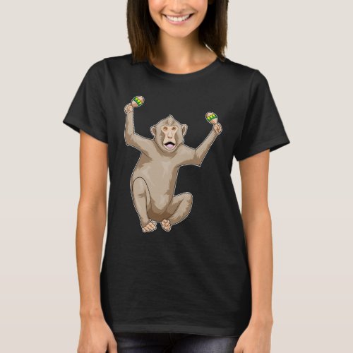 Monkey Musician Maracas Music T_Shirt