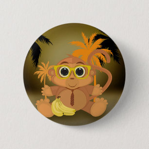 Monkey Nerd Button