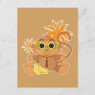 Monkey Nerd Postcard