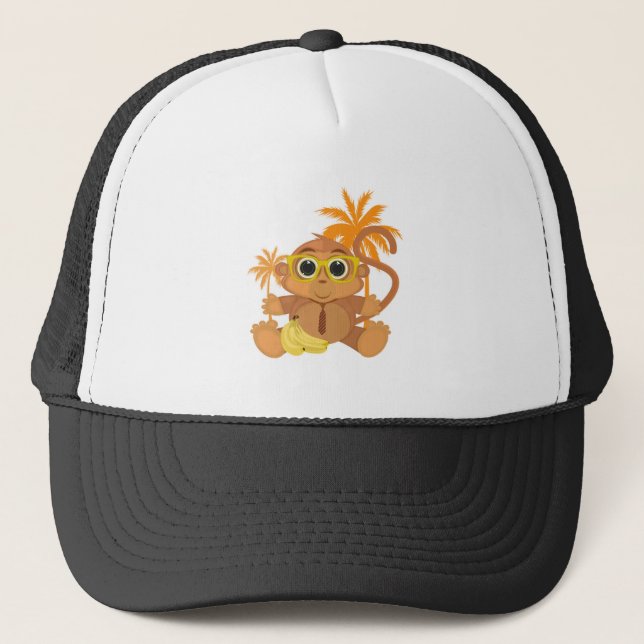 Monkey Nerd Trucker Hat (Front)