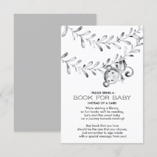 Monkey Neutral Baby Shower Book for Baby Card