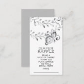 Monkey Neutral Baby Shower Diaper Raffle Ticket Enclosure Card (Front/Back)