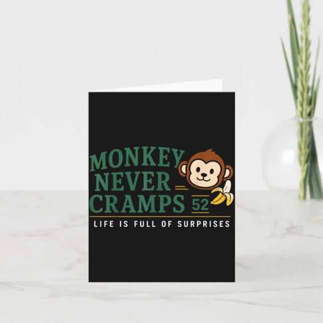 Monkey Never Cramps 52 Funny Banana Potium Humor Card (Front)